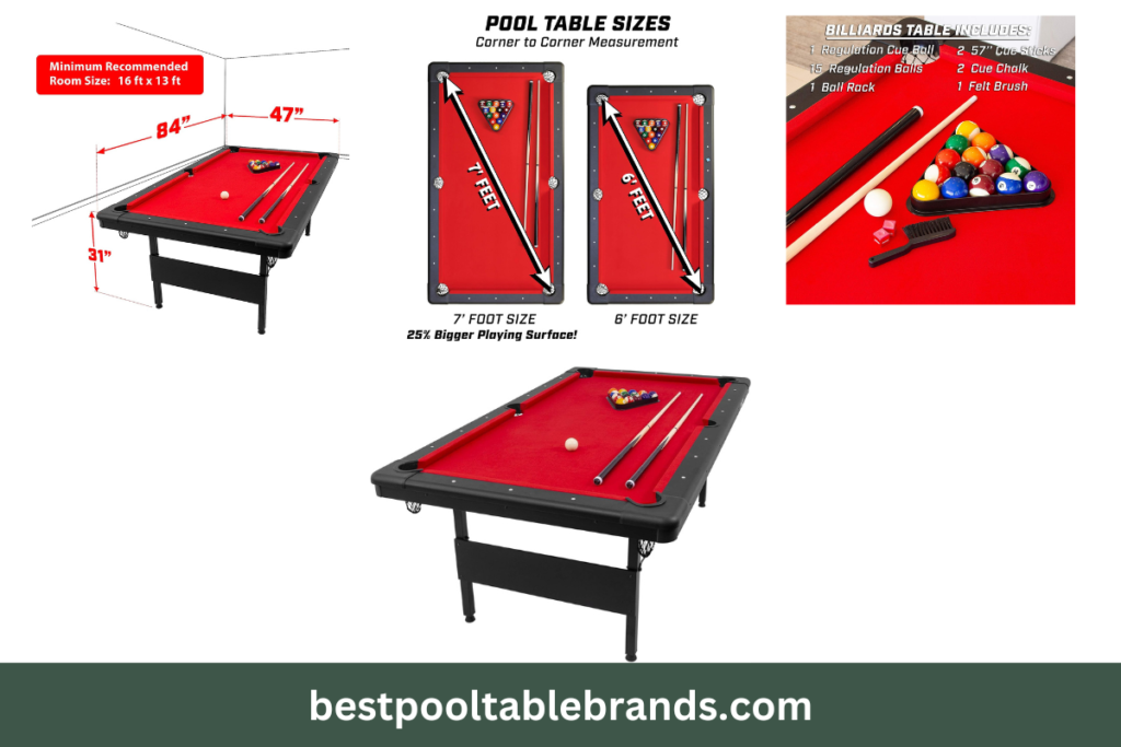 GoSports 6 ft or 7 ft Billiards Table and pool table